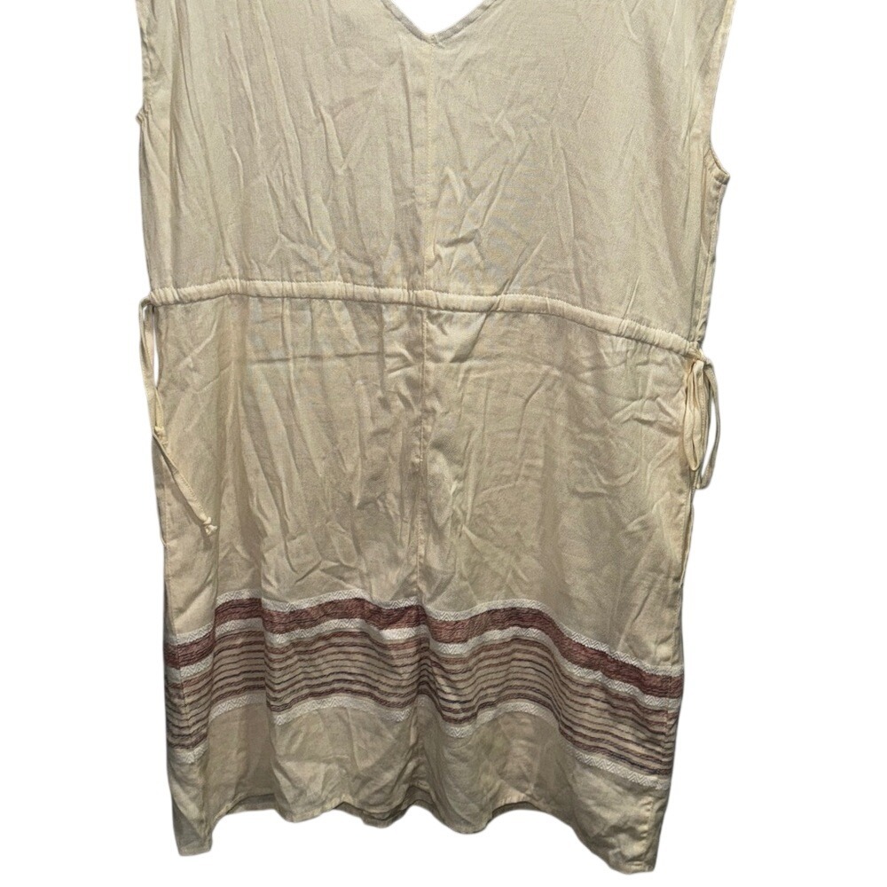 Universal Thread‎ Cream Dress with Striped Detail